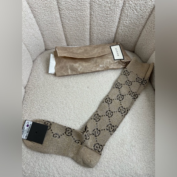 Gucci Accessories - Gucci socks with lurex brand new logo monogram Supreme GG shimmer